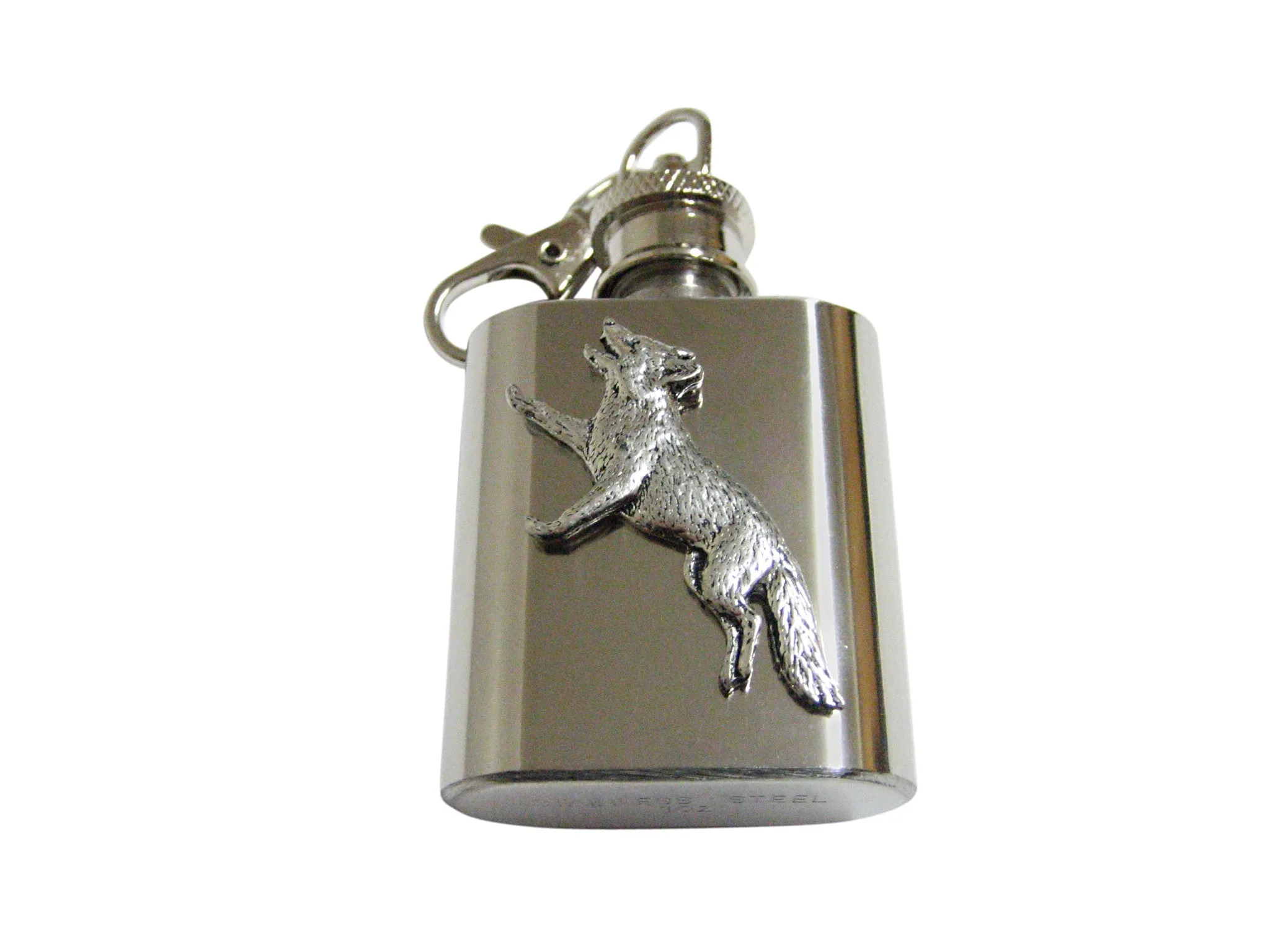 Running Fox 1 Oz. Stainless Steel Key Chain Flask