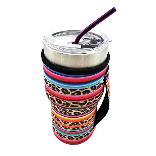 Serape and Leopard Insulated Cup Holder