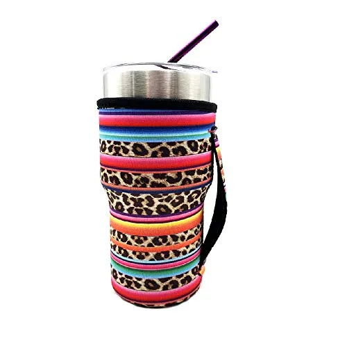 Serape and Leopard Insulated Cup Holder