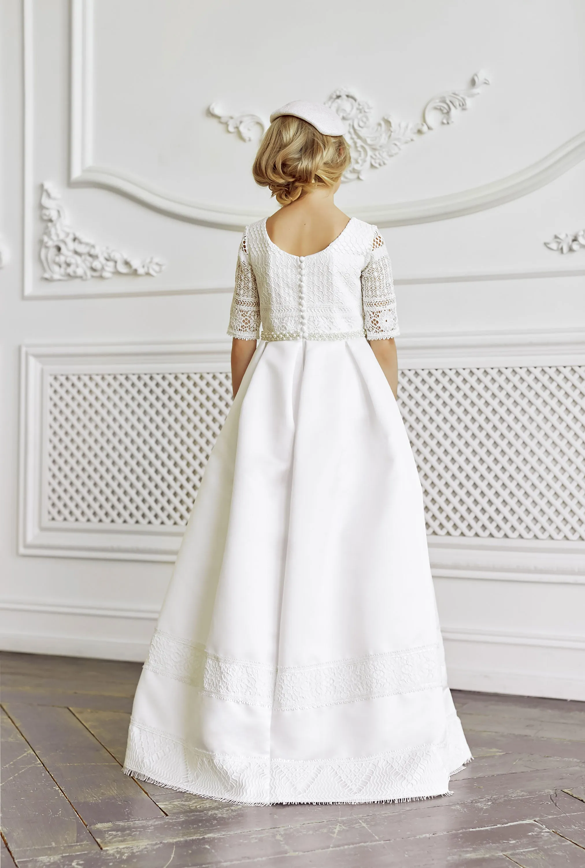Simple Classic Lace First Communion Dress