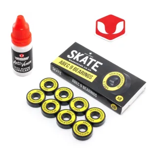 Skatewarehouse Abec 9 Skateboard Bearings & Venom Bearing Lubricant Pack