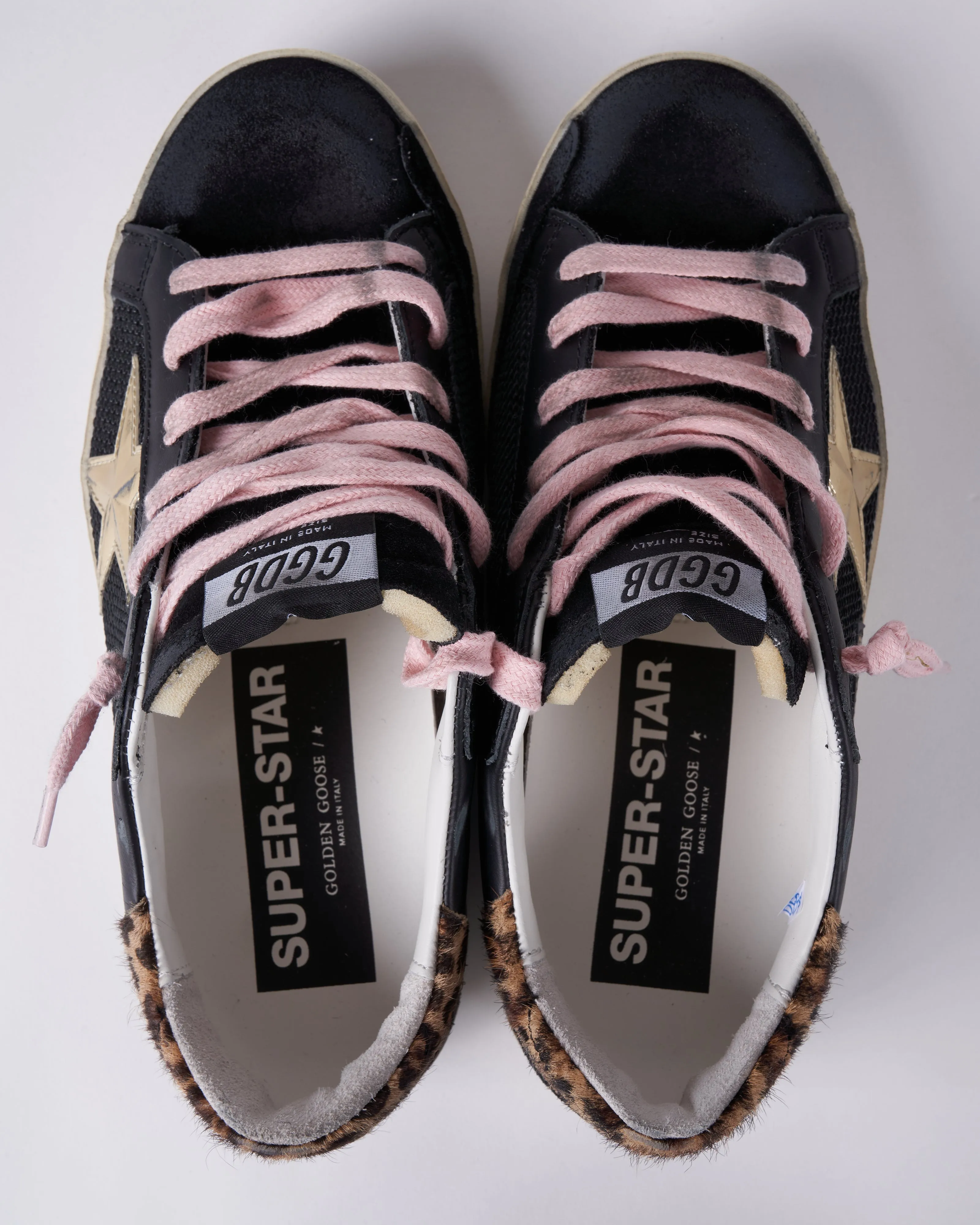 super-star sneaker - black/gold/beige brown leo