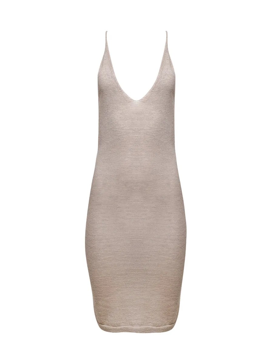 Tan 100% Cashmere Bodycon Dress