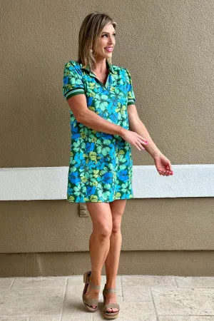 The Bloom & Go Polo Dress In Green