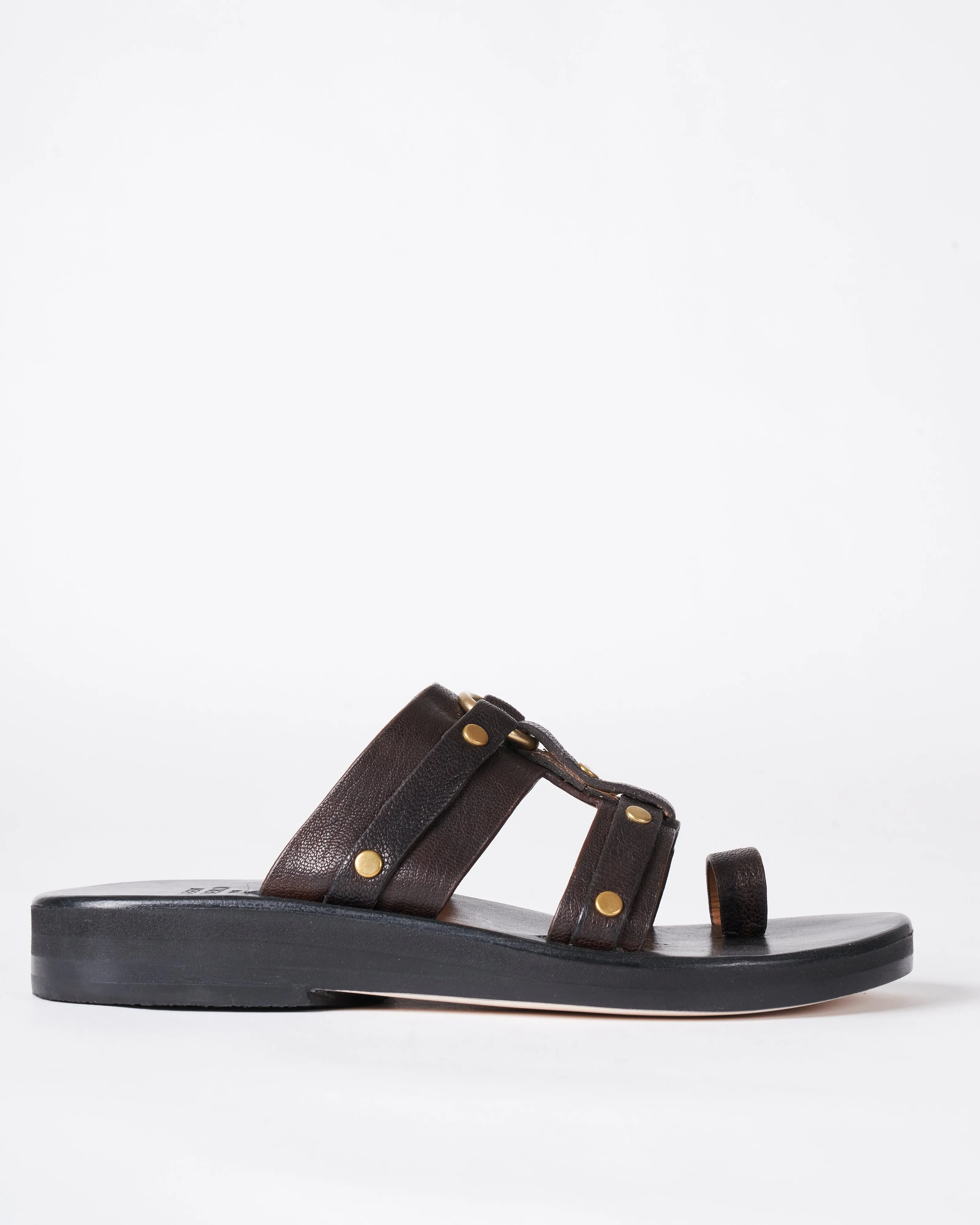 tocci toe ring sandal - espresso brown leather