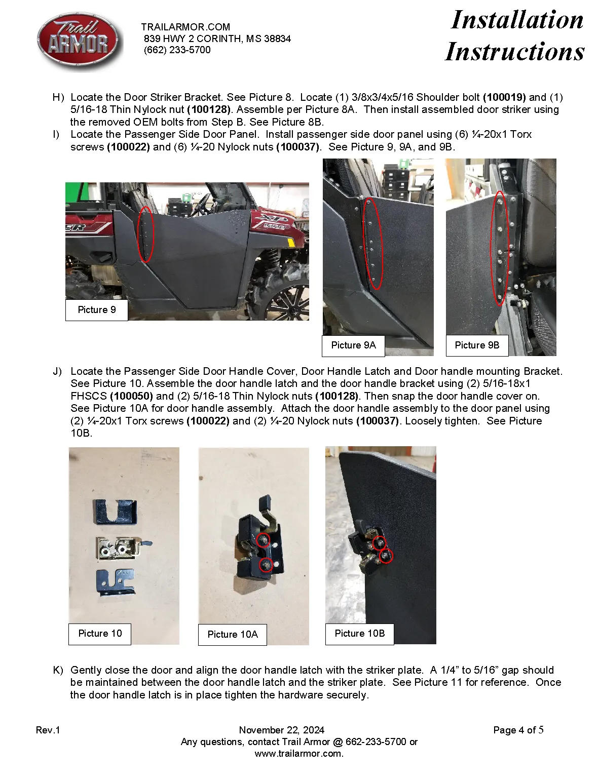 Trail Armor Ranger XP 1000, Ranger XP Kinetic Ranger 1000 Half Doors 2020 - 2025