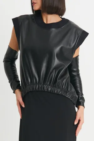 Vegan Leather Pop Over Vest