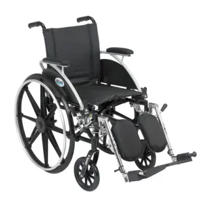 Viper Wheelchair with Flip Back Removable Arms, Desk Arms, Elevating Leg Rests, 14" Seat - 1 Each