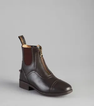 Virtus Junior Leather Paddock Boots Brown
