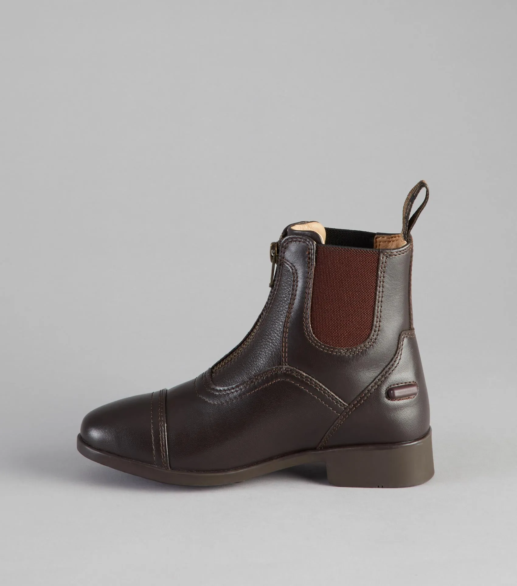 Virtus Junior Leather Paddock Boots Brown