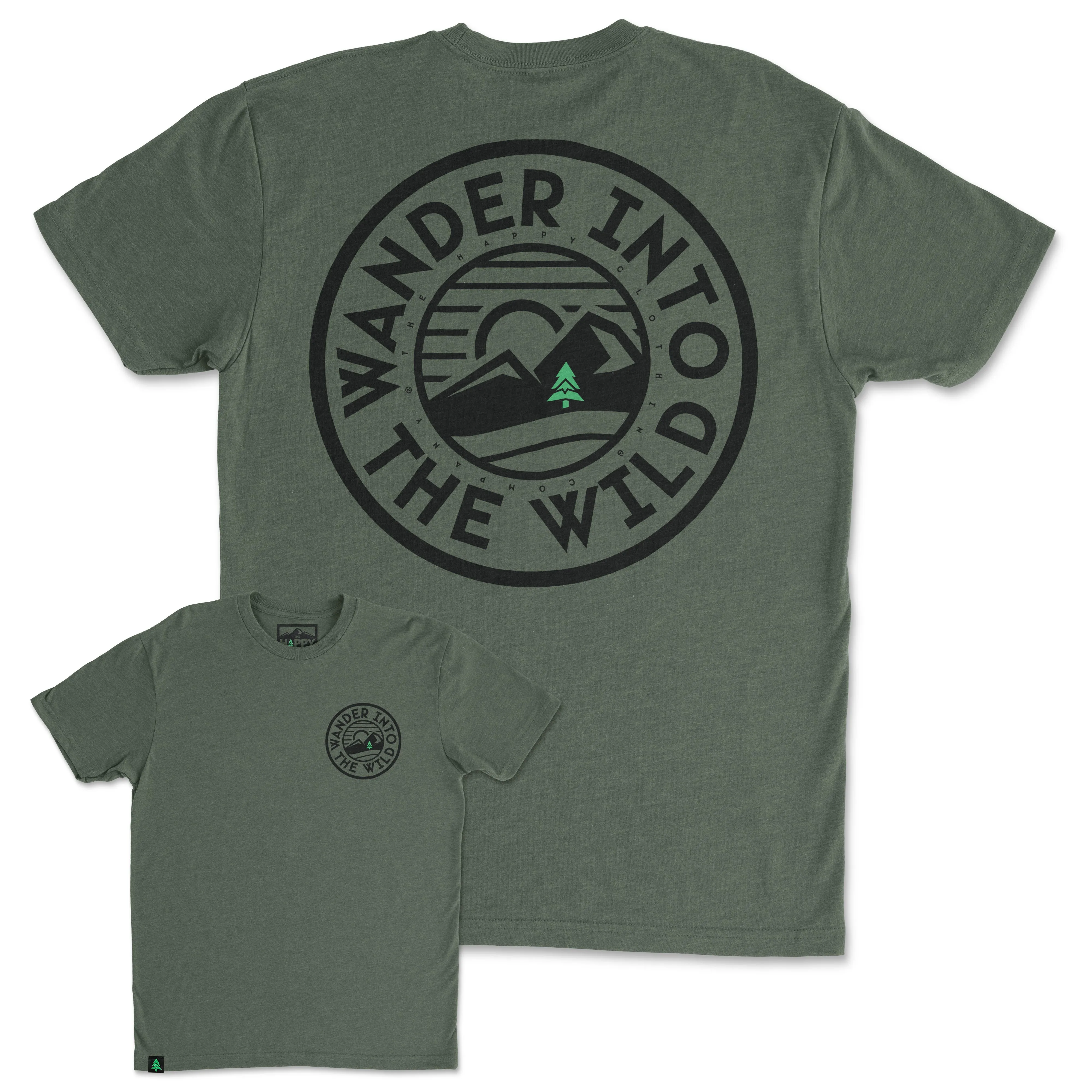 Wander Into The Wild Back Print 'Trail Tee' | Lightweight Blend |