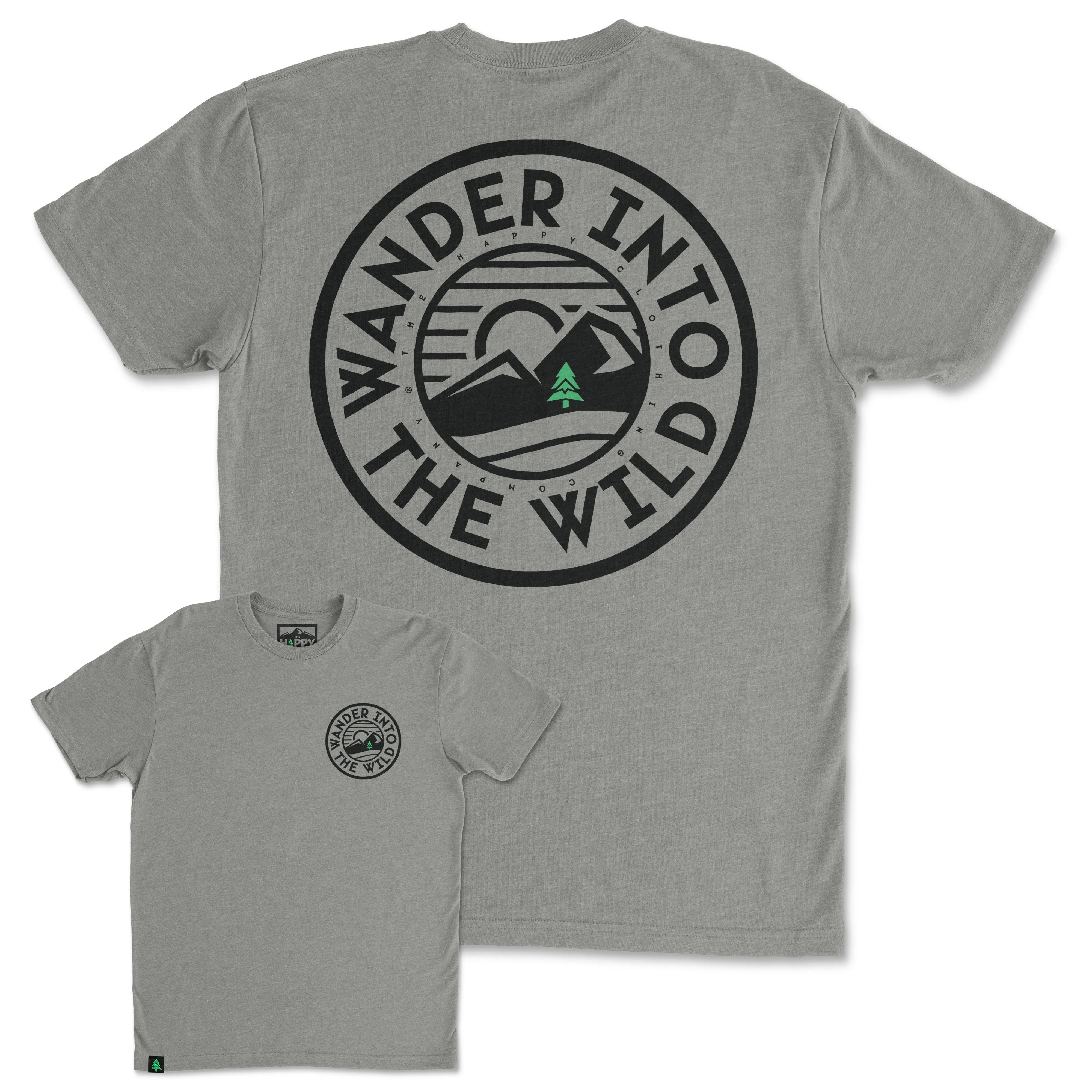 Wander Into The Wild Back Print 'Trail Tee' | Lightweight Blend |