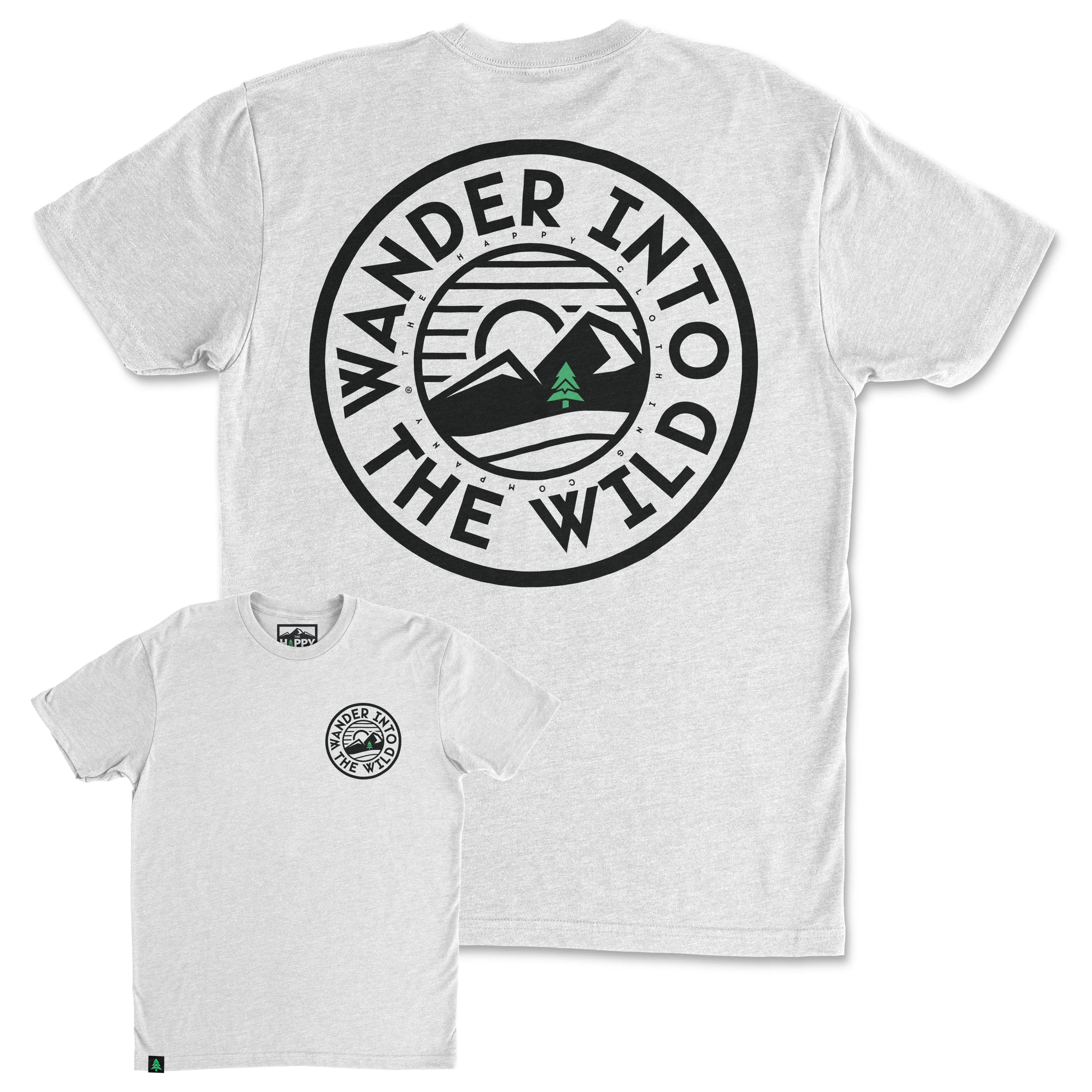 Wander Into The Wild Back Print 'Trail Tee' | Lightweight Blend |