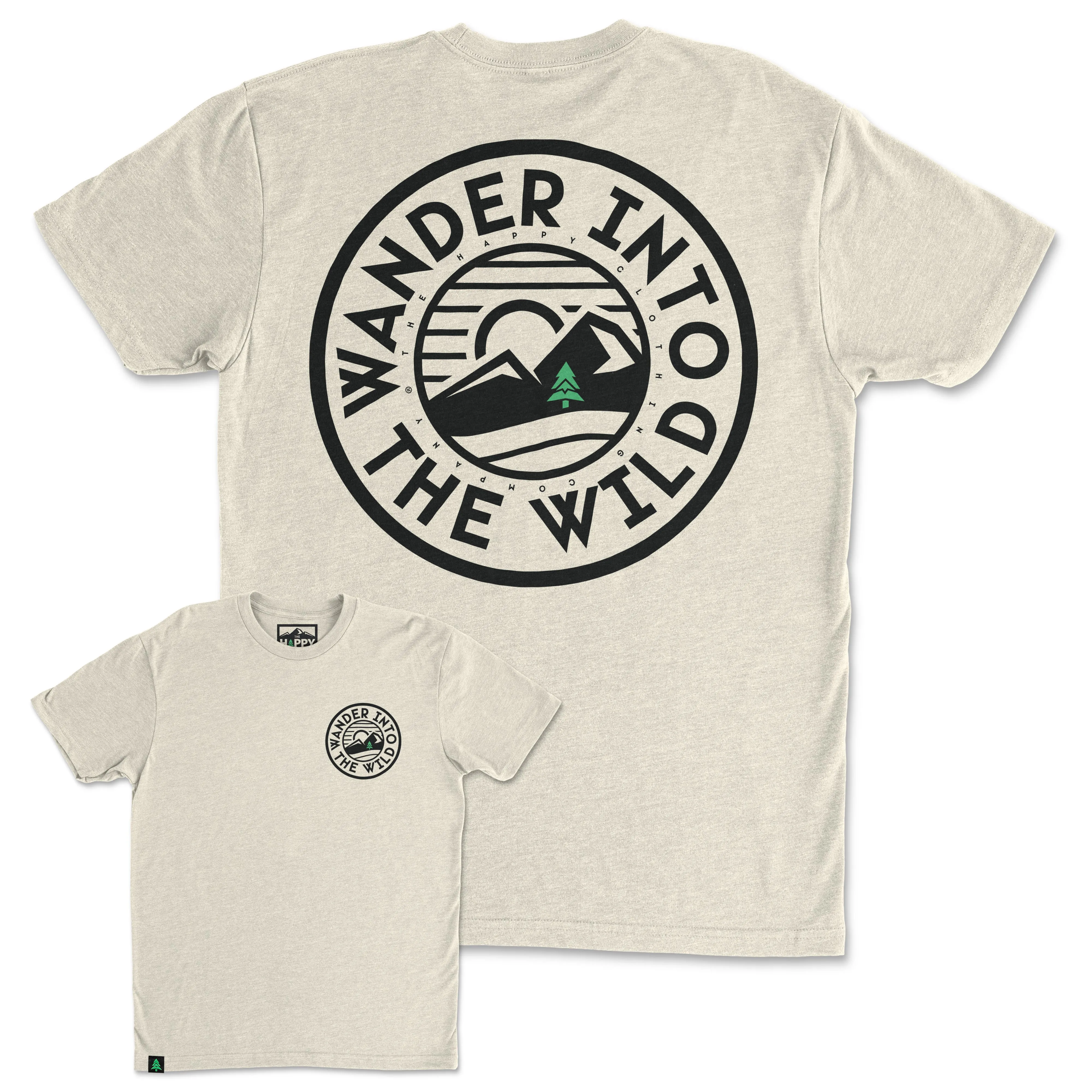 Wander Into The Wild Back Print 'Trail Tee' | Lightweight Blend |