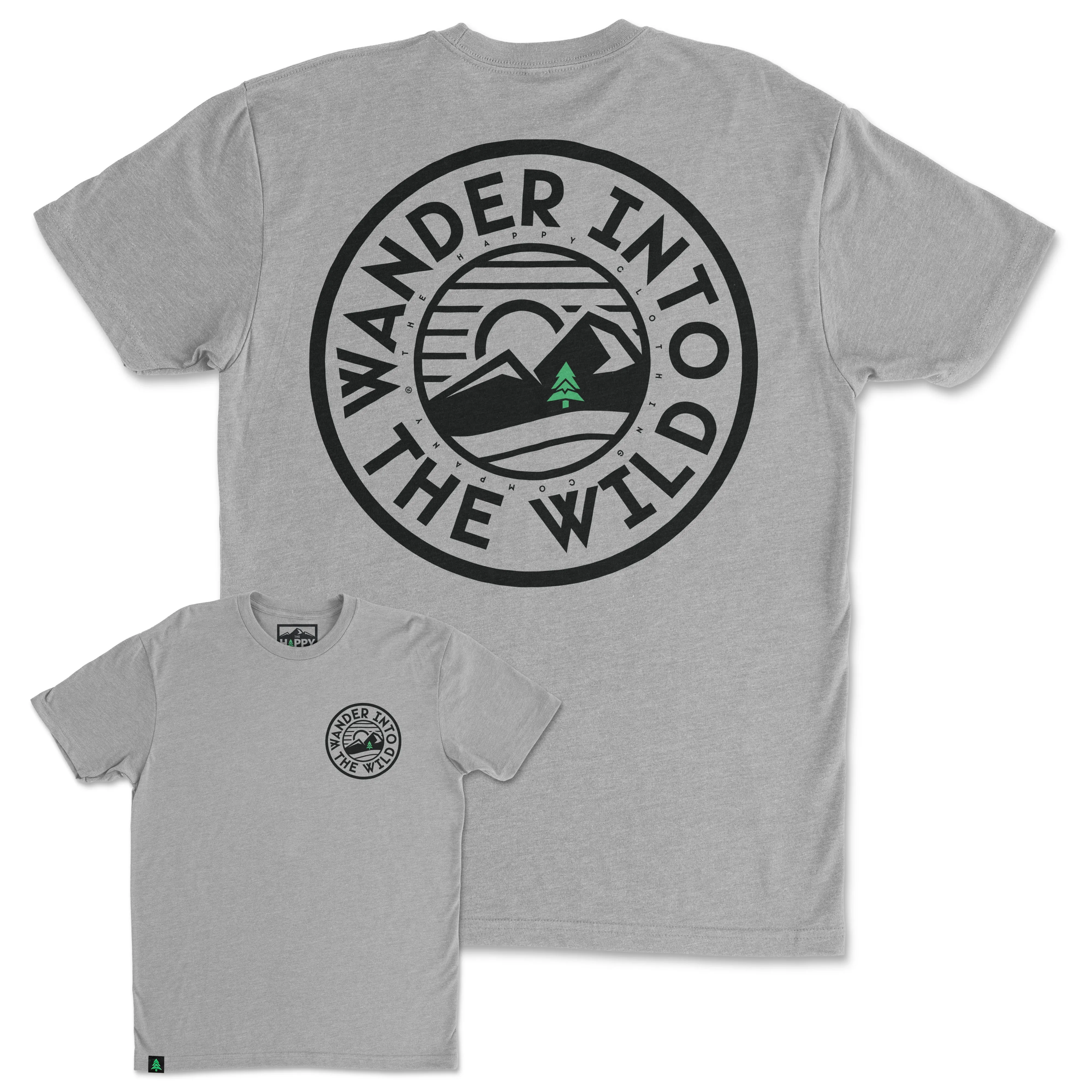 Wander Into The Wild Back Print 'Trail Tee' | Lightweight Blend |