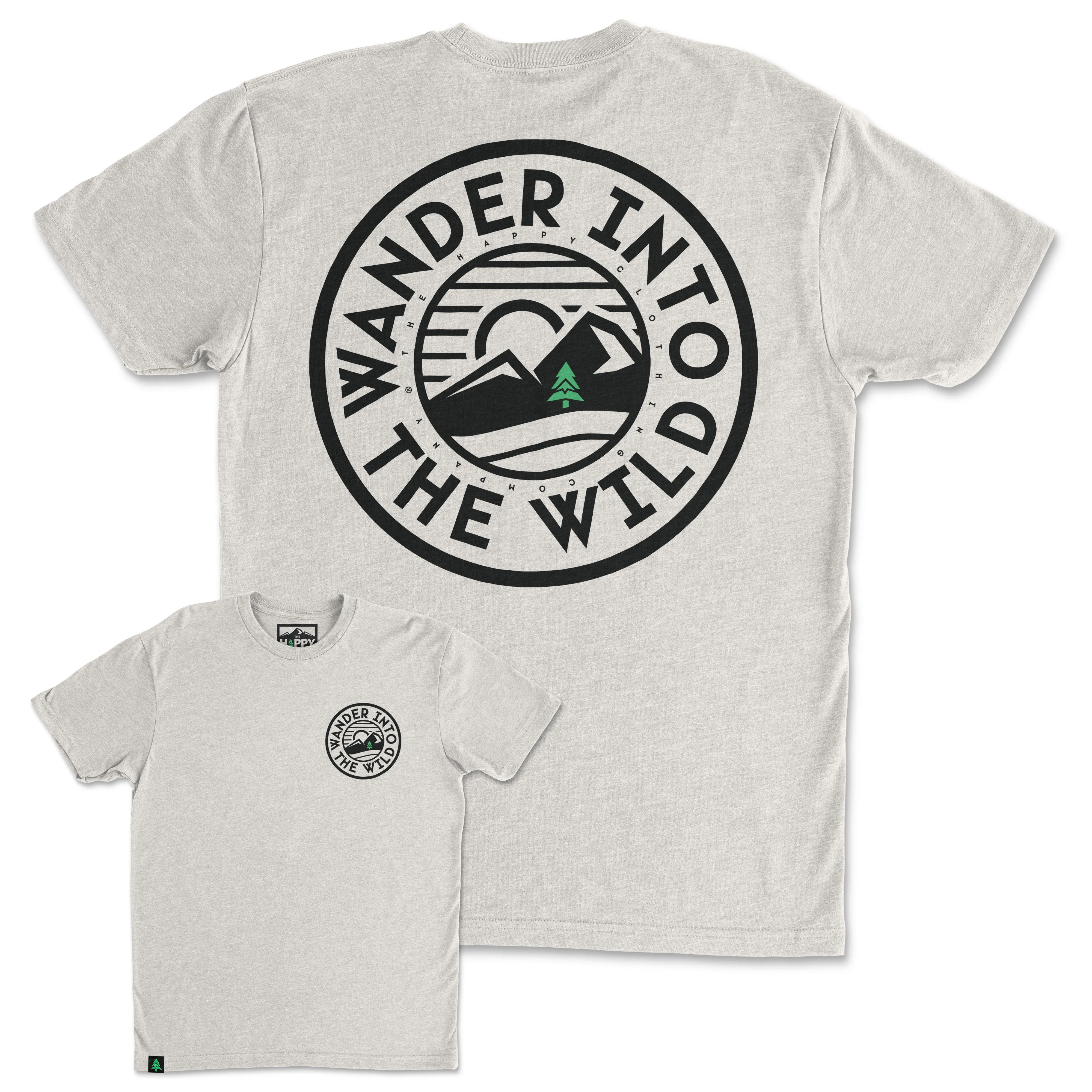 Wander Into The Wild Back Print 'Trail Tee' | Lightweight Blend |