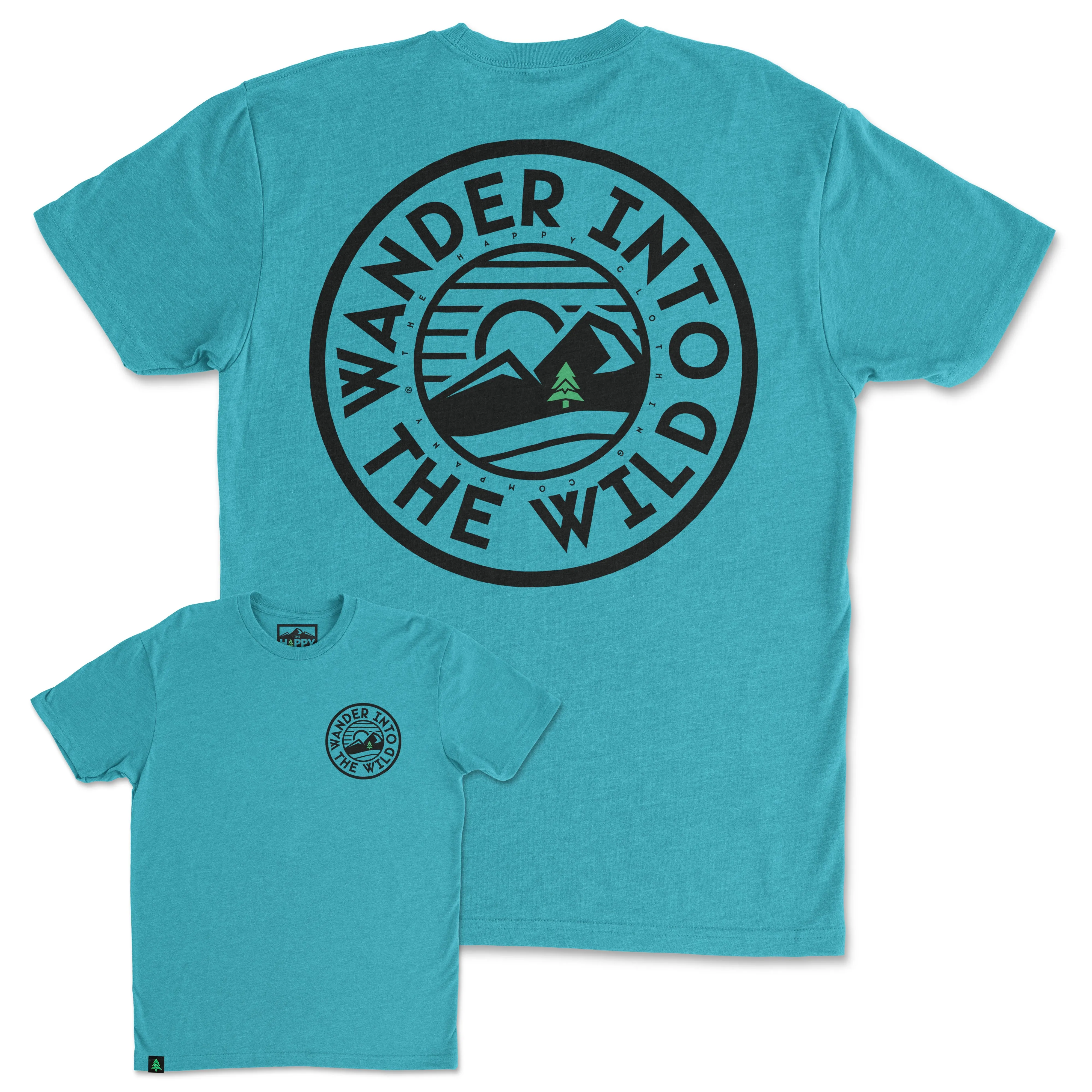 Wander Into The Wild Back Print 'Trail Tee' | Lightweight Blend |