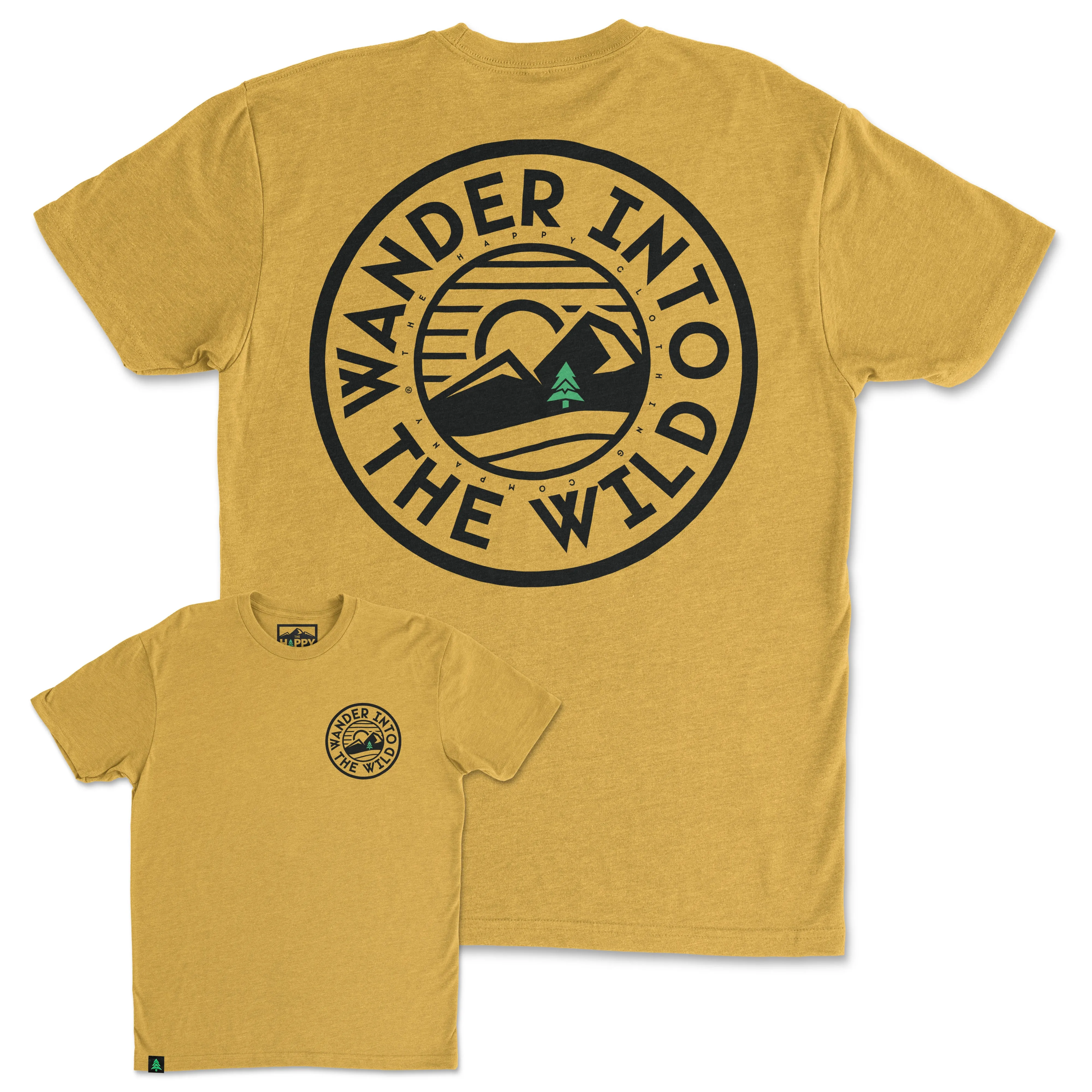 Wander Into The Wild Back Print 'Trail Tee' | Lightweight Blend |