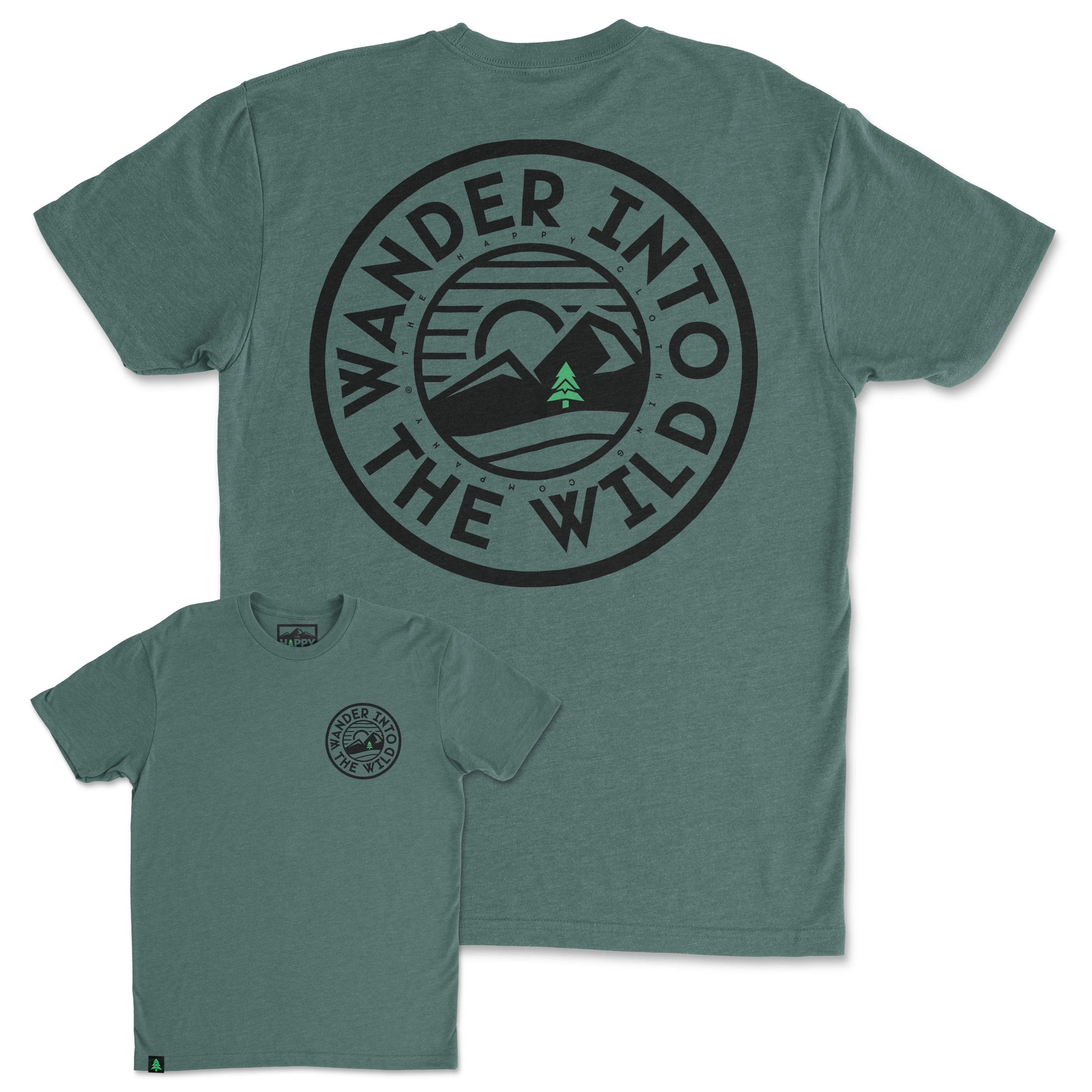 Wander Into The Wild Back Print 'Trail Tee' | Lightweight Blend |