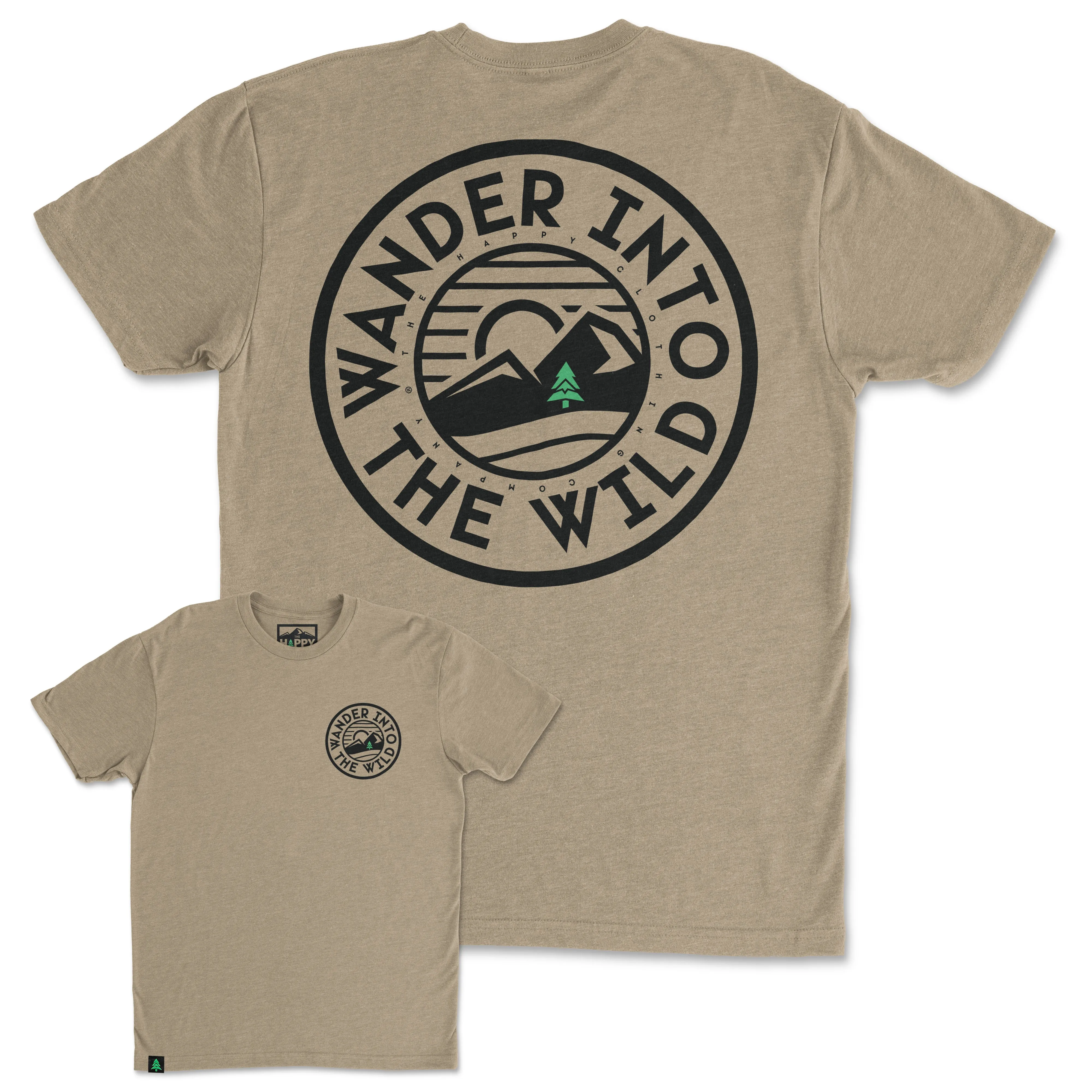 Wander Into The Wild Back Print 'Trail Tee' | Lightweight Blend |