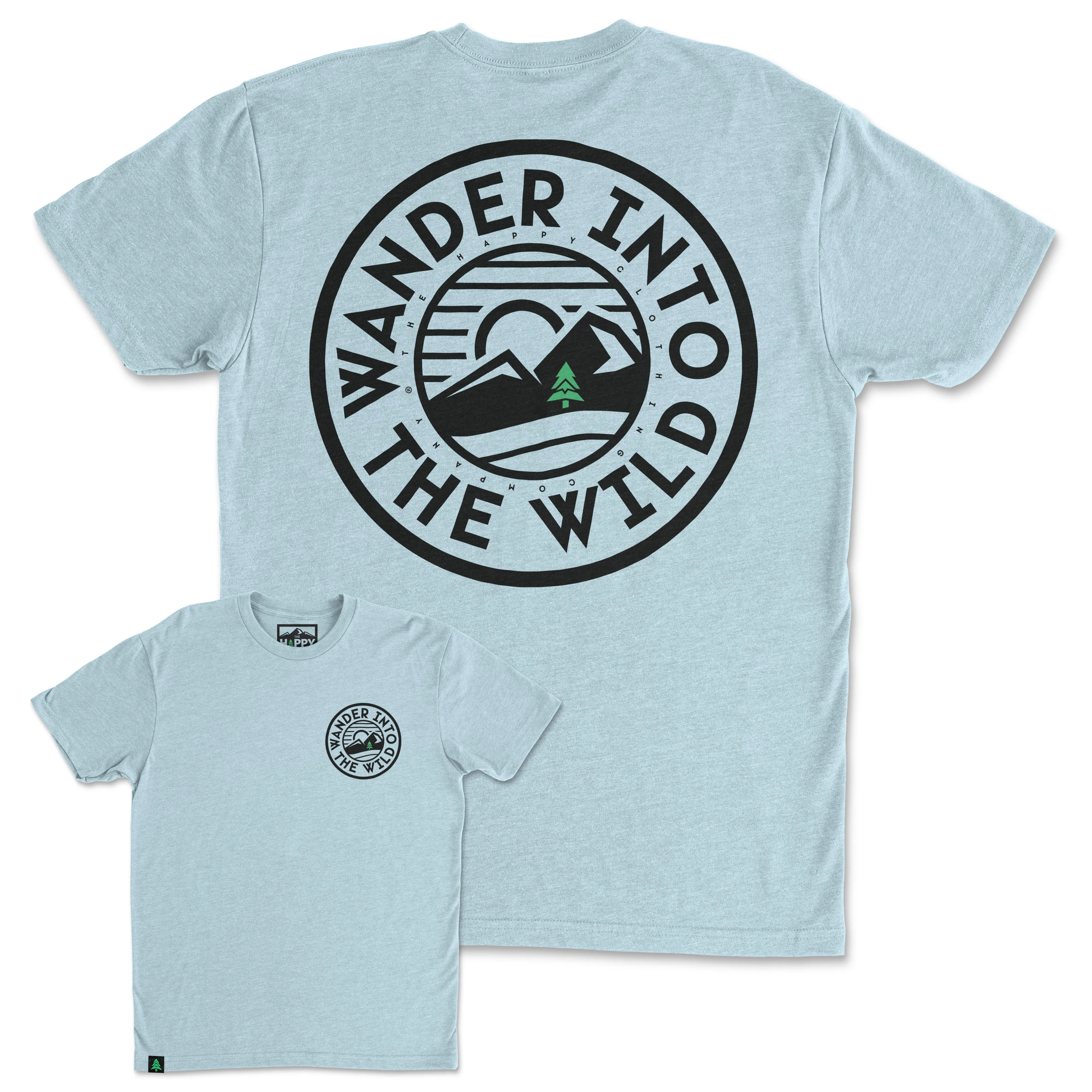 Wander Into The Wild Back Print 'Trail Tee' | Lightweight Blend |