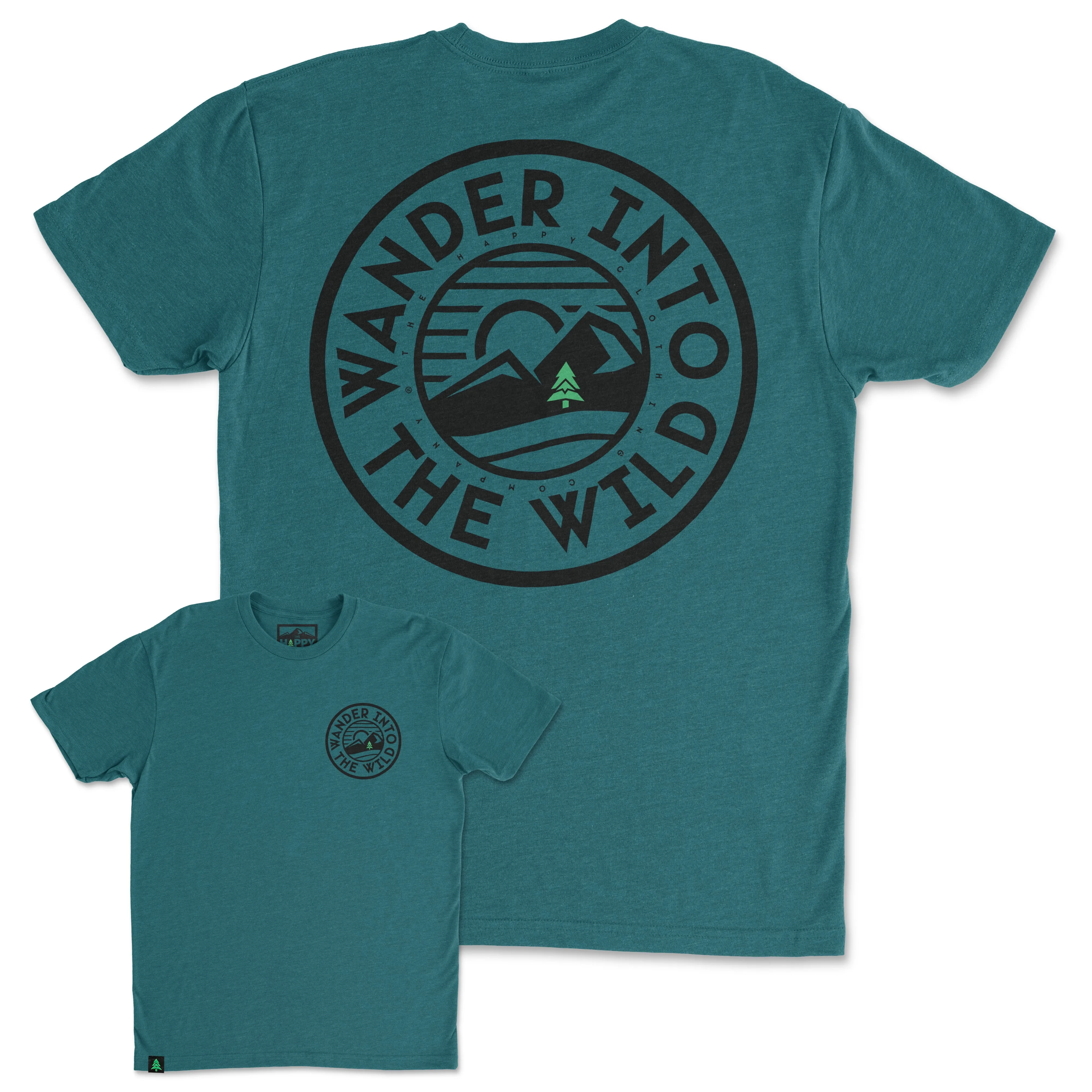 Wander Into The Wild Back Print 'Trail Tee' | Lightweight Blend |
