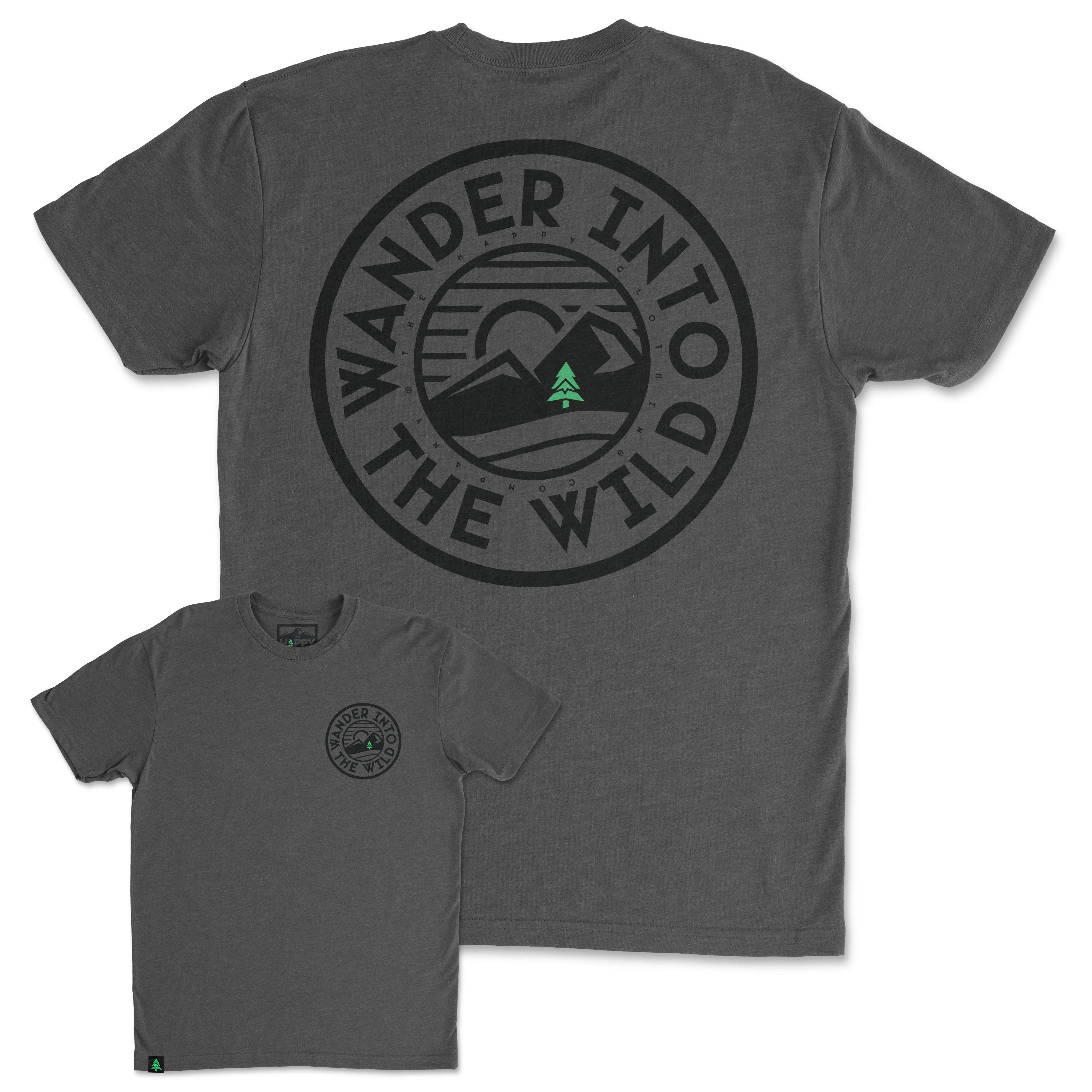 Wander Into The Wild Back Print 'Trail Tee' | Lightweight Blend |