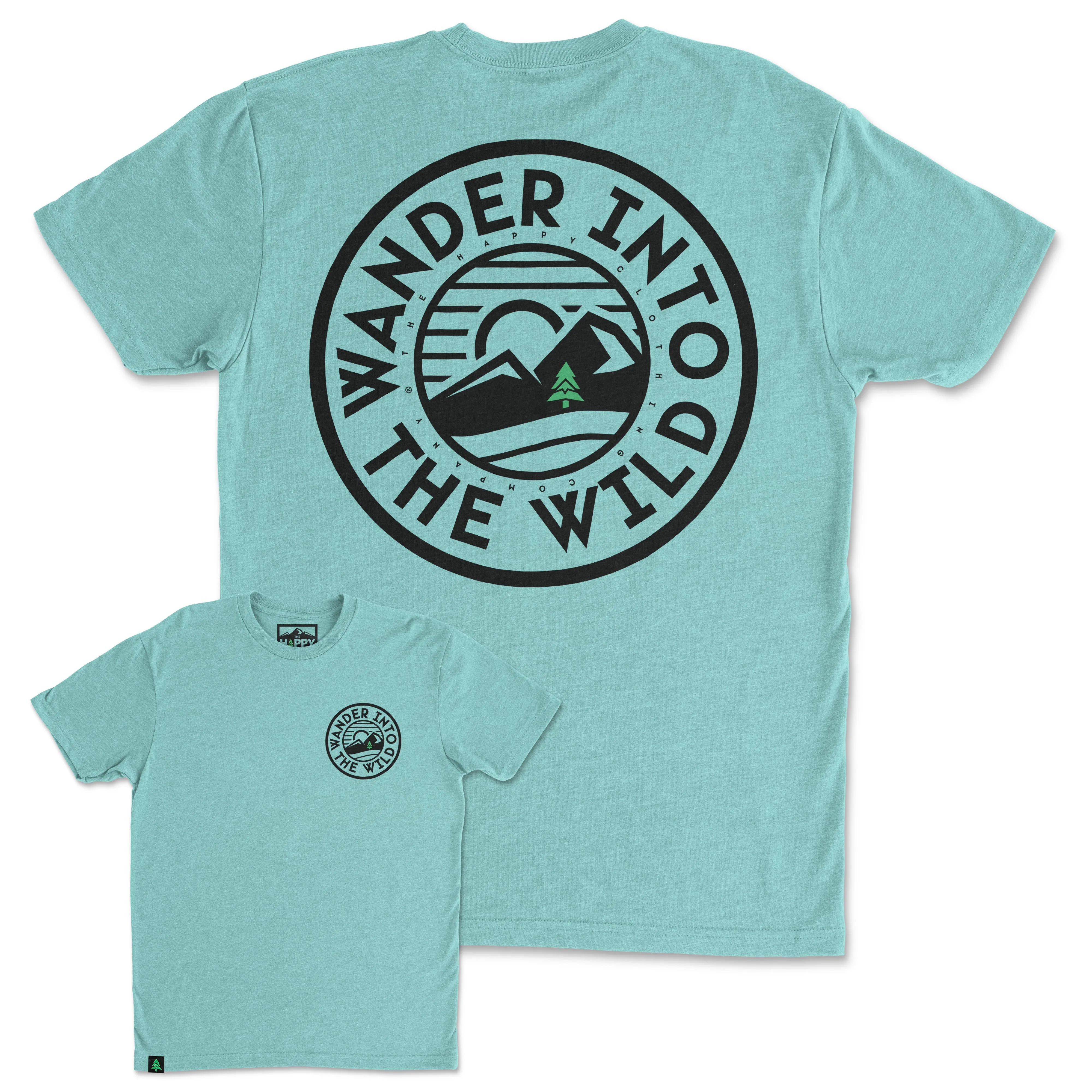 Wander Into The Wild Back Print 'Trail Tee' | Lightweight Blend |
