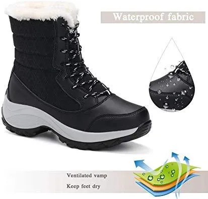 Women Winter Waterproof Warm Boots Fur Lined Snow Boots