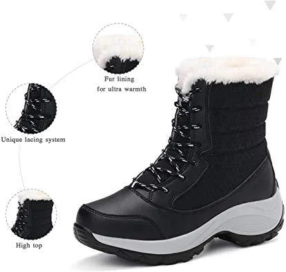 Women Winter Waterproof Warm Boots Fur Lined Snow Boots