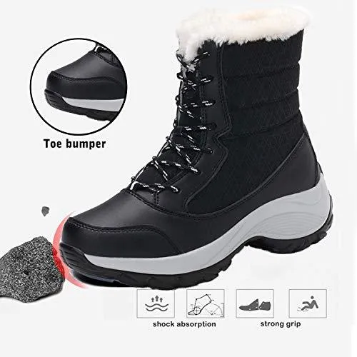 Women Winter Waterproof Warm Boots Fur Lined Snow Boots