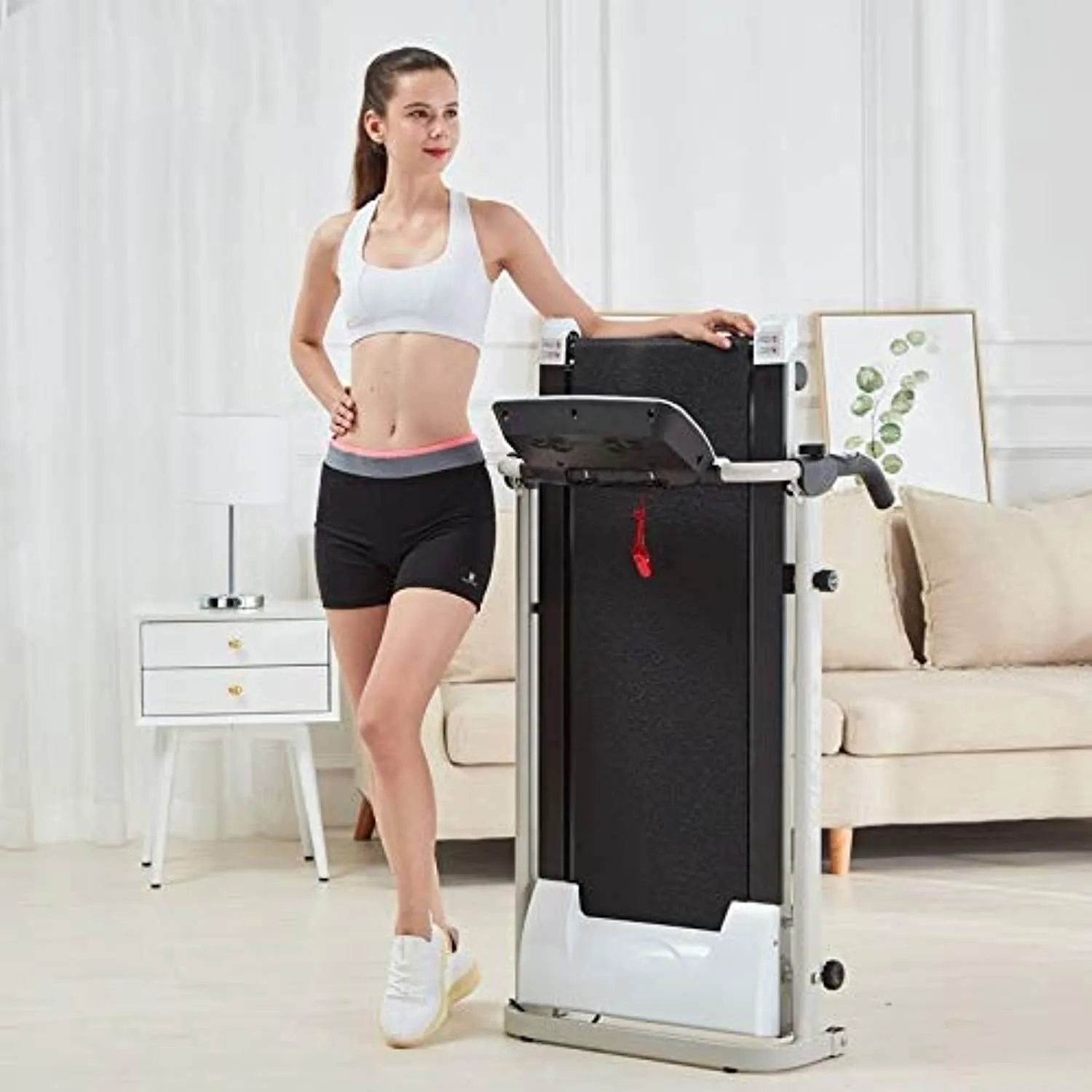 Zzfni Treadmill Home Treadmill, Electric Multifunction Mute Small Folding Treadmill, Weight Loss Indoor Sports Equipment Foldable Treadmill