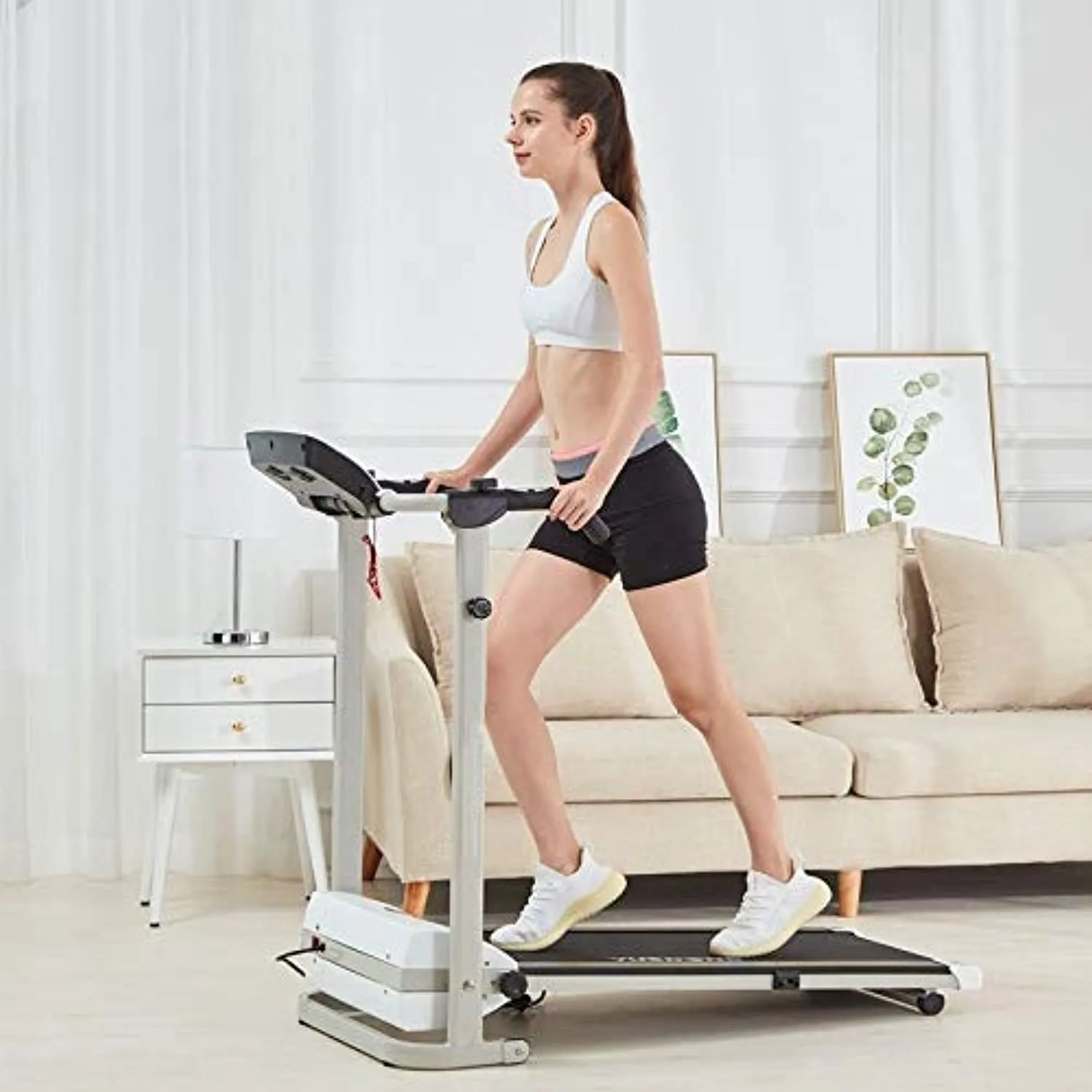 Zzfni Treadmill Home Treadmill, Electric Multifunction Mute Small Folding Treadmill, Weight Loss Indoor Sports Equipment Foldable Treadmill
